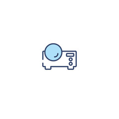   concept 2 colored icon. simple line element illustration. outline blue  symbol. can be used for web and mobile