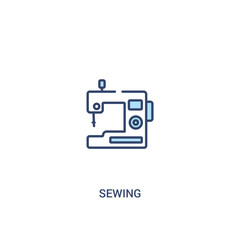 Wall Mural - sewing concept 2 colored icon. simple line element illustration. outline blue sewing symbol. can be used for web and mobile ui/ux.