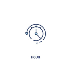 Wall Mural - hour concept 2 colored icon. simple line element illustration. outline blue hour symbol. can be used for web and mobile ui/ux.