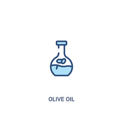 Wall Mural - olive oil concept 2 colored icon. simple line element illustration. outline blue olive oil symbol. can be used for web and mobile ui/ux.