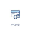 © zaurrahimov - application concept 2 colored icon. simple line element illustration. outline blue application symbol. can be used for web and mobile ui/ux.