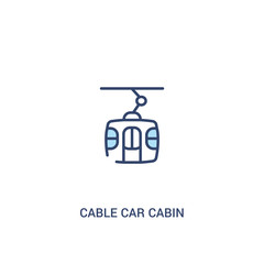 Wall Mural - cable car cabin concept 2 colored icon. simple line element illustration. outline blue cable car cabin symbol. can be used for web and mobile ui/ux.