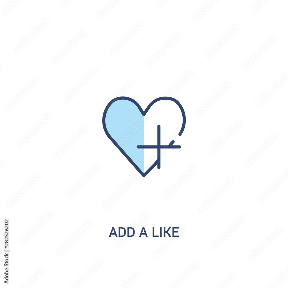 add a like concept 2 colored icon. simple line element illustration ...