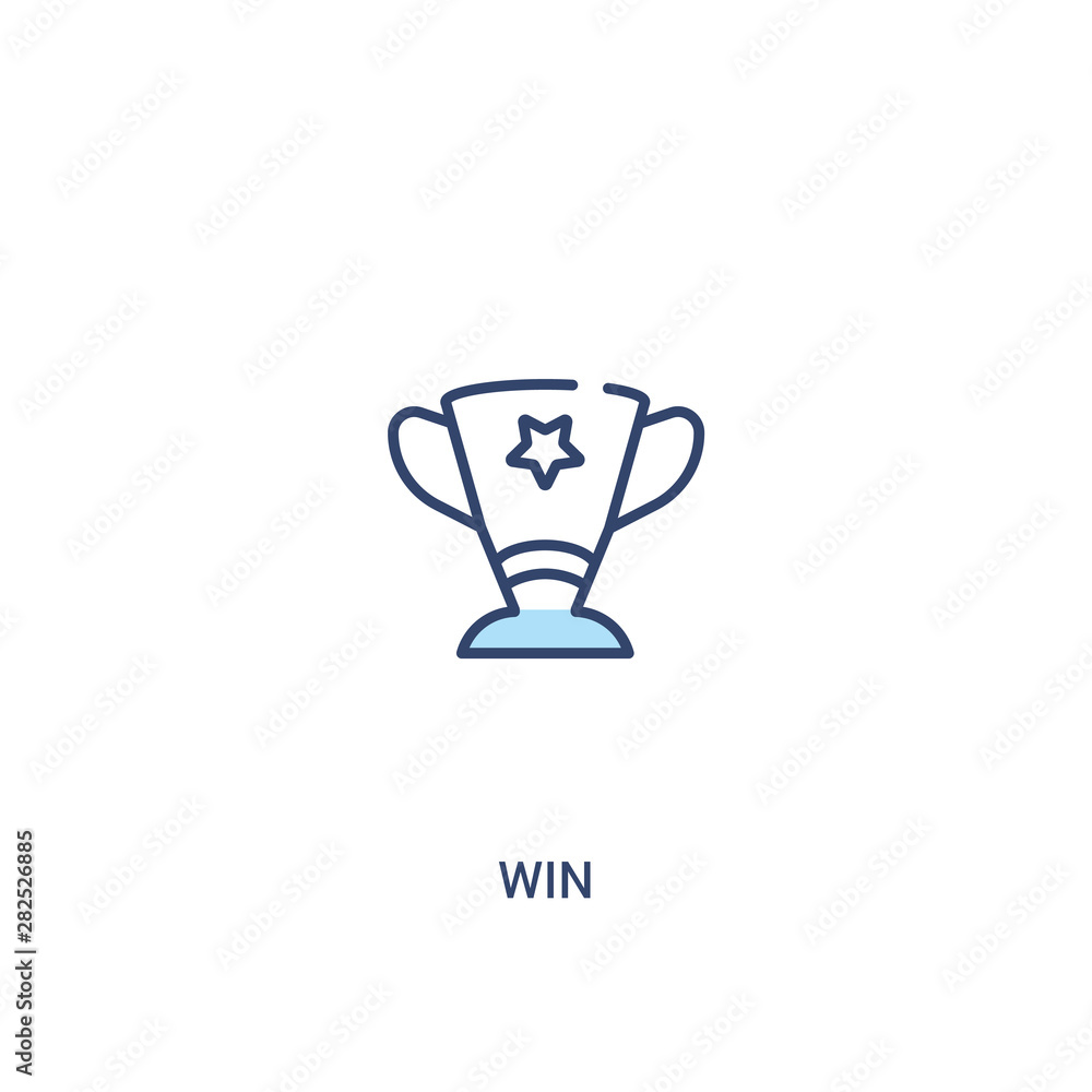 Win Icon Letter win concept 2 colored icon. simple line element illustration. outline ...