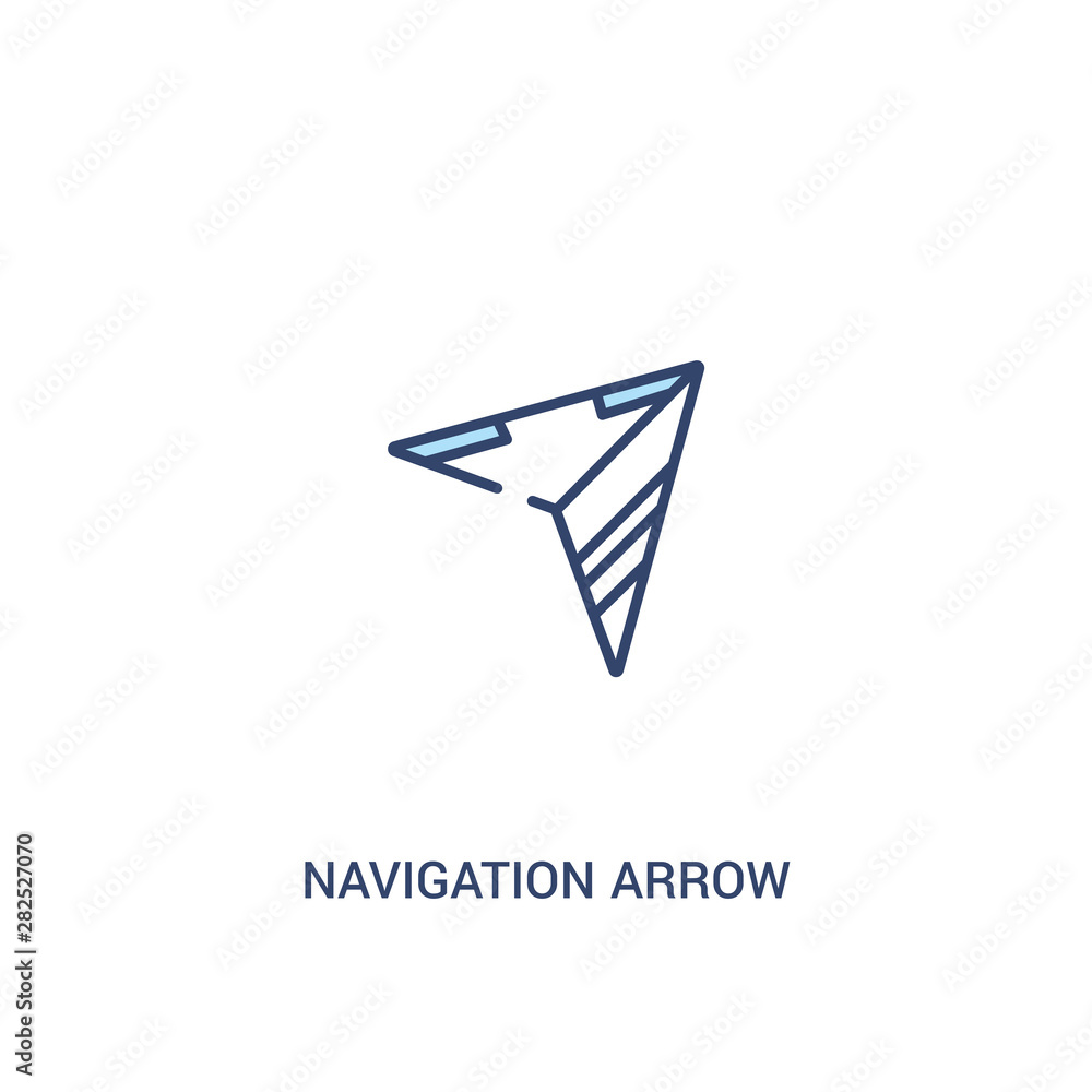Nav Arrow Example navigation arrow concept 2 colored icon. simple line element ...