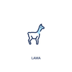 lama concept 2 colored icon. simple line element illustration. outline blue lama symbol. can be used for web and mobile ui/ux.