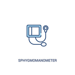 Wall Mural - sphygmomanometer concept 2 colored icon. simple line element illustration. outline blue sphygmomanometer symbol. can be used for web and mobile ui/ux.