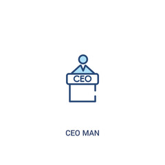 Wall Mural - ceo man concept 2 colored icon. simple line element illustration. outline blue ceo man symbol. can be used for web and mobile ui/ux.