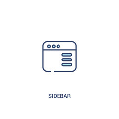 sidebar concept 2 colored icon. simple line element illustration. outline blue sidebar symbol. can be used for web and mobile ui/ux.