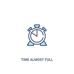 Wall Mural - time almost full concept 2 colored icon. simple line element illustration. outline blue time almost full symbol. can be used for web and mobile ui/ux.