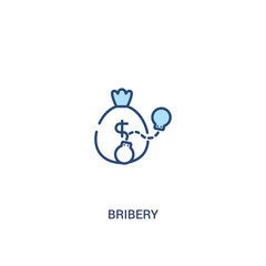 Wall Mural - bribery concept 2 colored icon. simple line element illustration. outline blue bribery symbol. can be used for web and mobile ui/ux.