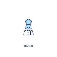 Wall Mural - baker concept 2 colored icon. simple line element illustration. outline blue baker symbol. can be used for web and mobile ui/ux.