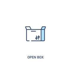 Wall Mural - open box concept 2 colored icon. simple line element illustration. outline blue open box symbol. can be used for web and mobile ui/ux.