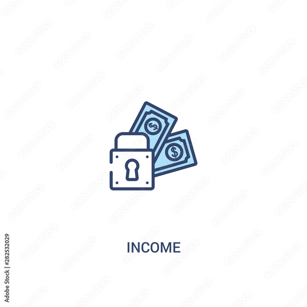 income concept 2 colored icon. simple line element illustration ...