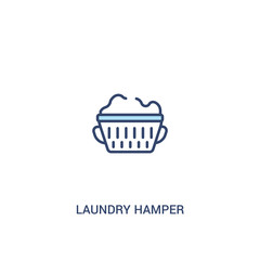 Poster - laundry hamper concept 2 colored icon. simple line element illustration. outline blue laundry hamper symbol. can be used for web and mobile ui/ux.