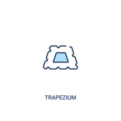 Wall Mural - trapezium concept 2 colored icon. simple line element illustration. outline blue trapezium symbol. can be used for web and mobile ui/ux.