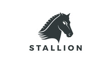 Logo Design Concept Of Black Stallion Head