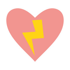 Canvas Print - heart love with power ray pop art style