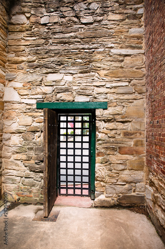 Enclosure Inside Old Jail In Warrenton Virginia With Prison Door