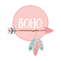 Poster - arrows with feathers decoration boho style