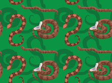 Snake Cottonmouth Cartoon Background Seamless Wallpaper
