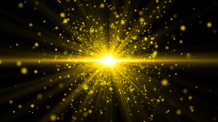 Wall Mural - glowing abstract sun burst with digital lens flare.can your adjust the color of the light rays using