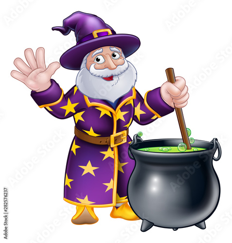A wizard cartoon character ...
