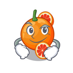 Sticker - Smirking orange blood slices in cartoon bowl