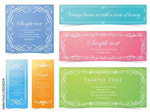 高級感のあるフレームデザイン カリグラフィー素材 ラグジュアリー テンプレート コピースペース有り Stock Vector Adobe Stock