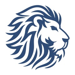 Head Lion Blue Vector