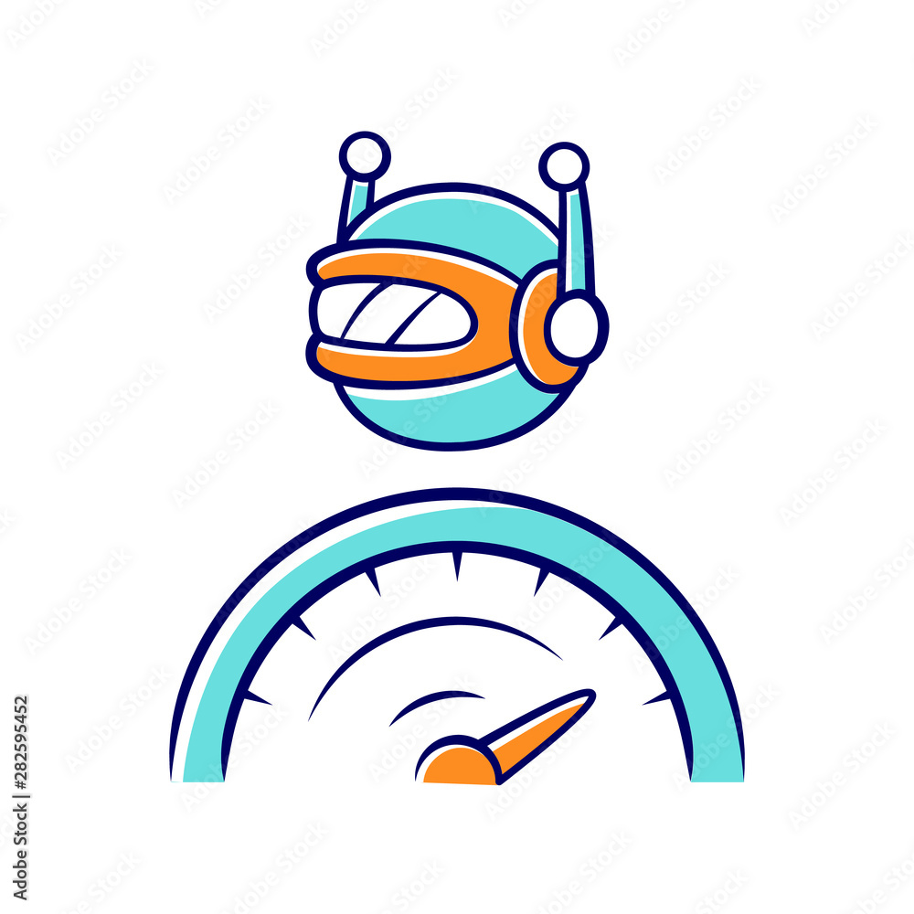 Optimizer bot color icon. Search engine optimization. Software program ...