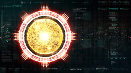 Wall Mural - advance motion graphic futuristic user interface head up display screen with holographic electromagn