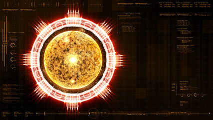 Wall Mural - advance motion graphic futuristic user interface head up display screen with holographic electromagn