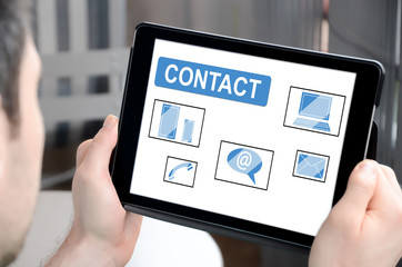 Contact concept on a tablet