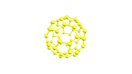 Wall Mural - Fullerene C60 molecule isolated rotation