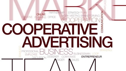 Canvas Print - Cooperative advertising animated word cloud. Kinetic typography.