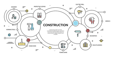 construction vector concept and infographic design