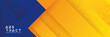 Blue background with orange and yellow color composition in abstract. Abstract backgrounds with a combination of lines and circle dots can be used for your ad banners, Sale banner template, and More.