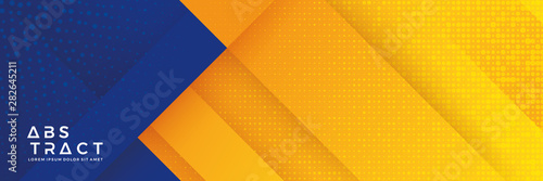 Fotografía Blue background with orange and yellow color composition in abstract