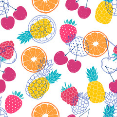 pattern with colorful fruits