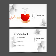 Wall Mural - Business card or template with medical objects for your design.