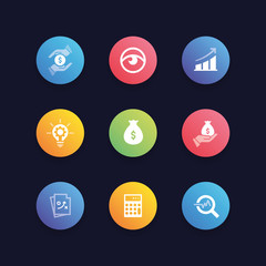 Wall Mural - BUSINESS ECONOMICS FILLING ICON SET