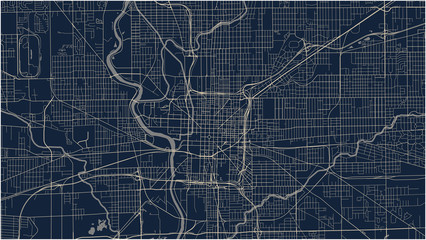 Wall Mural - map of the city of Indianapolis, Indiana, USA