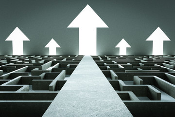 3d rendering maze with white background