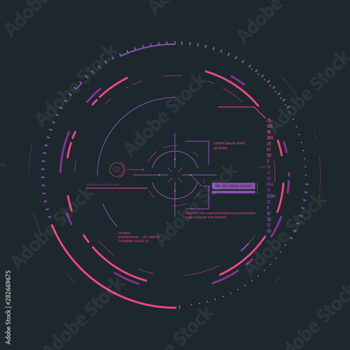 Cuadros en Lienzo Futuristic aim system overlay vector illustration