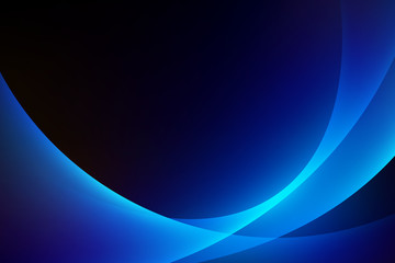 Wall Mural - abstract light blue curve graphic on dark background, copy space composition.