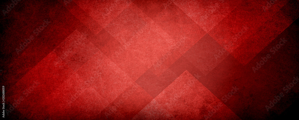 abstract red background with black grunge borders, triangle shapes in red transparent layers with angles and geometric pattern design in elegant modern background layout - obrazy, fototapety, plakaty 