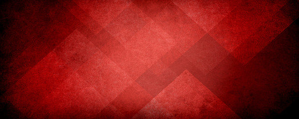 abstract red background with black grunge borders, triangle shapes in red transparent layers with an
