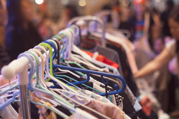 beautiful abstract blurred Clothes hanger with bokeh light