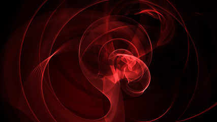 Wall Mural - Thick red smoke on a black background. Imitation an abstract wave on dark background. Network Design with Particle. Big data. Large data background .3d rendering.